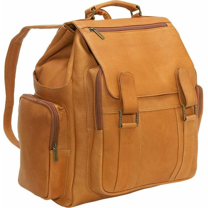 LeDonne Leather Large Traveler Backpack - tan