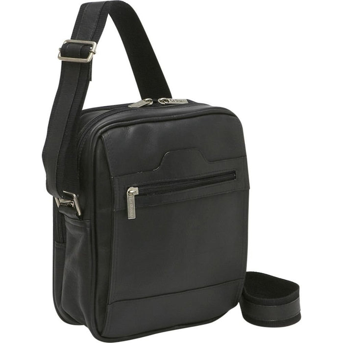 LeDonne Leather Mens Day Bag - Frontside Black