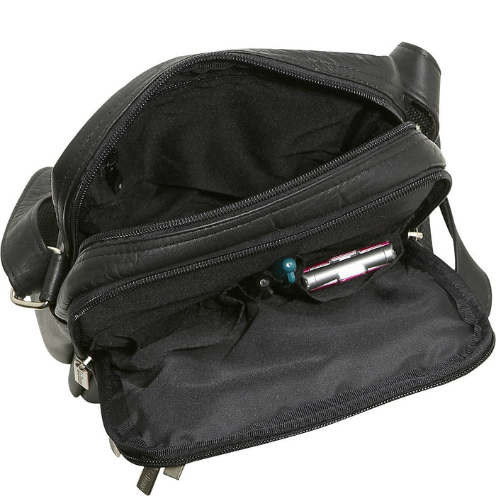 LeDonne Leather Multi Pocket Mens Bag - Interior