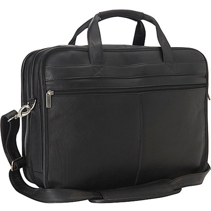 LeDonne Leather Oversized Laptop Briefcase - back pocket