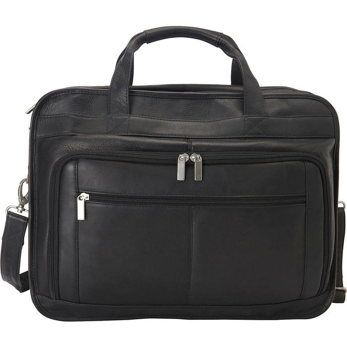 LeDonne Leather Oversized Laptop Briefcase - front profile