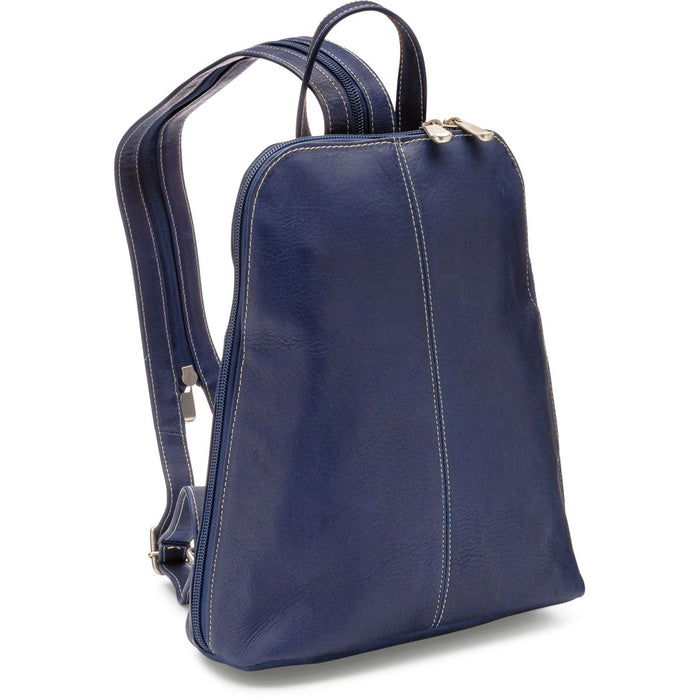 LeDonne Leather U-Zip Women's Sling/Backpack - Frontside Navy