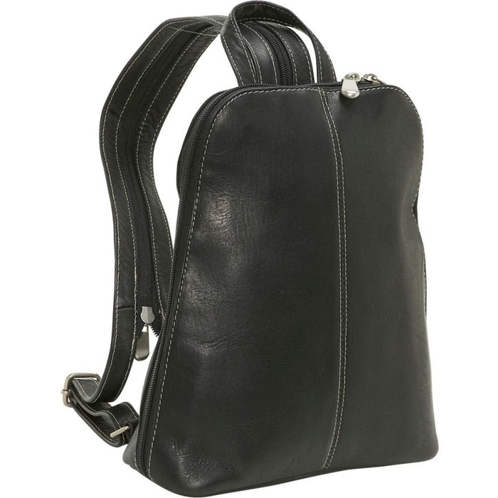 LeDonne Leather U-Zip Women's Sling/Backpack - Frontside Black