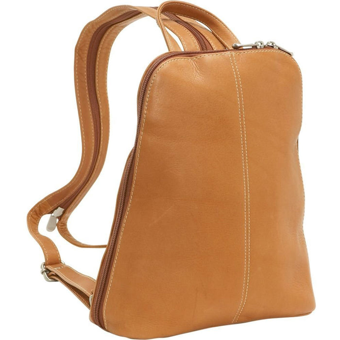 LeDonne Leather U-Zip Women's Sling/Backpack - Frontside Tan