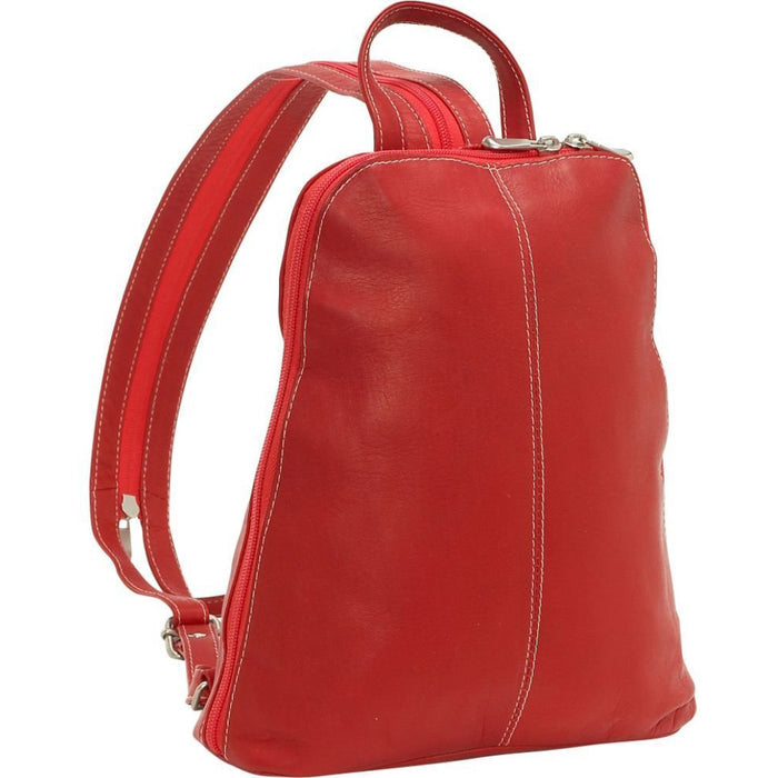 LeDonne Leather U-Zip Women's Sling/Backpack - Frontside Red