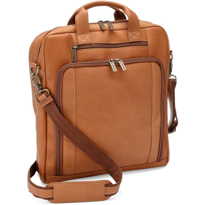 LeDonne Leather Upton Vertical Laptop Brief - tan