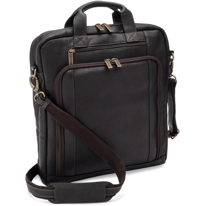LeDonne Leather Upton Vertical Laptop Brief - cafe