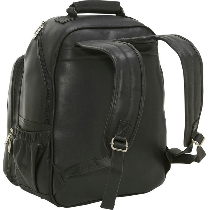 LeDonne Leather Vaquetta Large Laptop Backpack - Rearview Backpack Straps