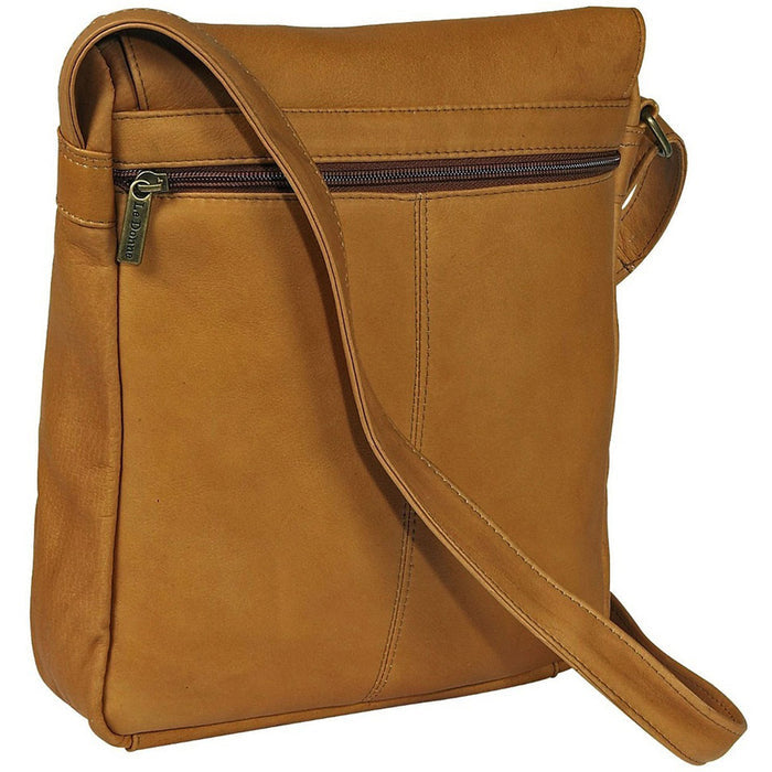 Ledonne Leather Vertical Flap Over Shoulder Bag - Rearview