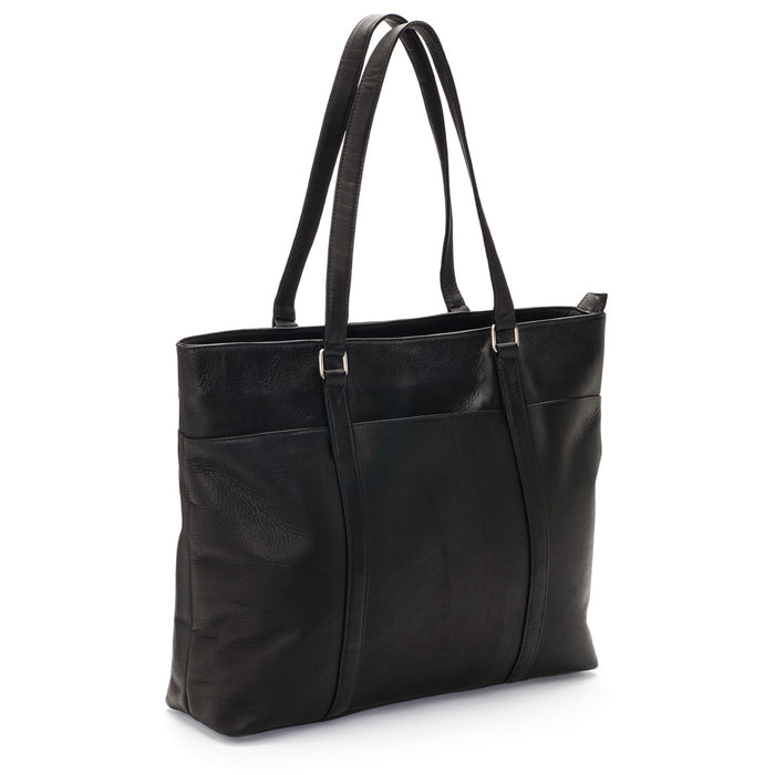 LeDonne Leather Women's Laptop Tote - Frontside Black