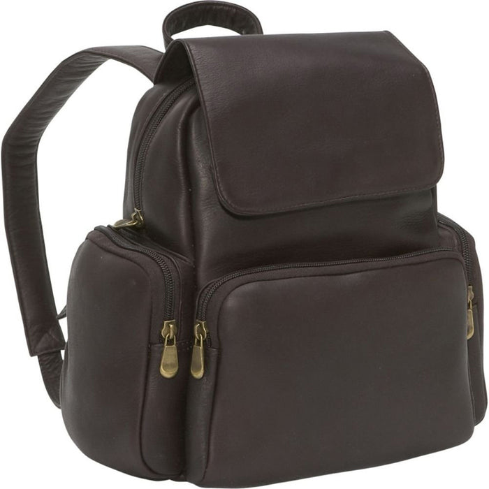LeDonne Leather Womens Multi Pocket Backpack - Frontside Cafe
