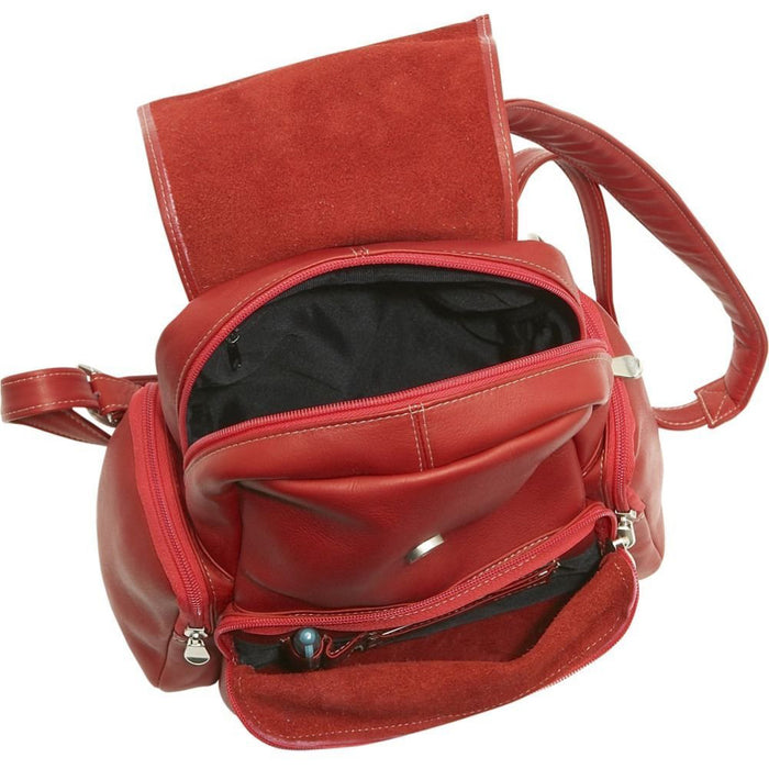 LeDonne Leather Womens Multi Pocket Backpack - Interior