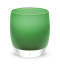 leprechaun green, hand-blown glass votive candle holder