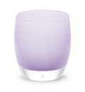 lilac, soft purple, hand-blown glass votive candle holder