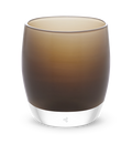 little bear deep brown hand-blown glass votive candle holder