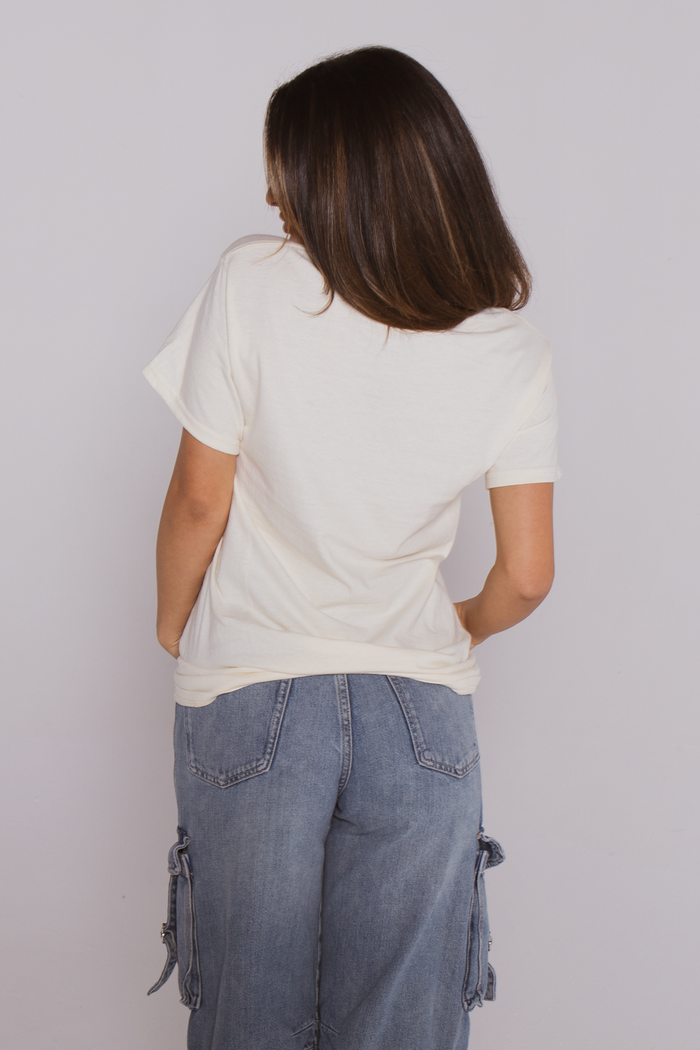 Looking Good - Bobby Jack Boyfriend T-Shirt -Cream