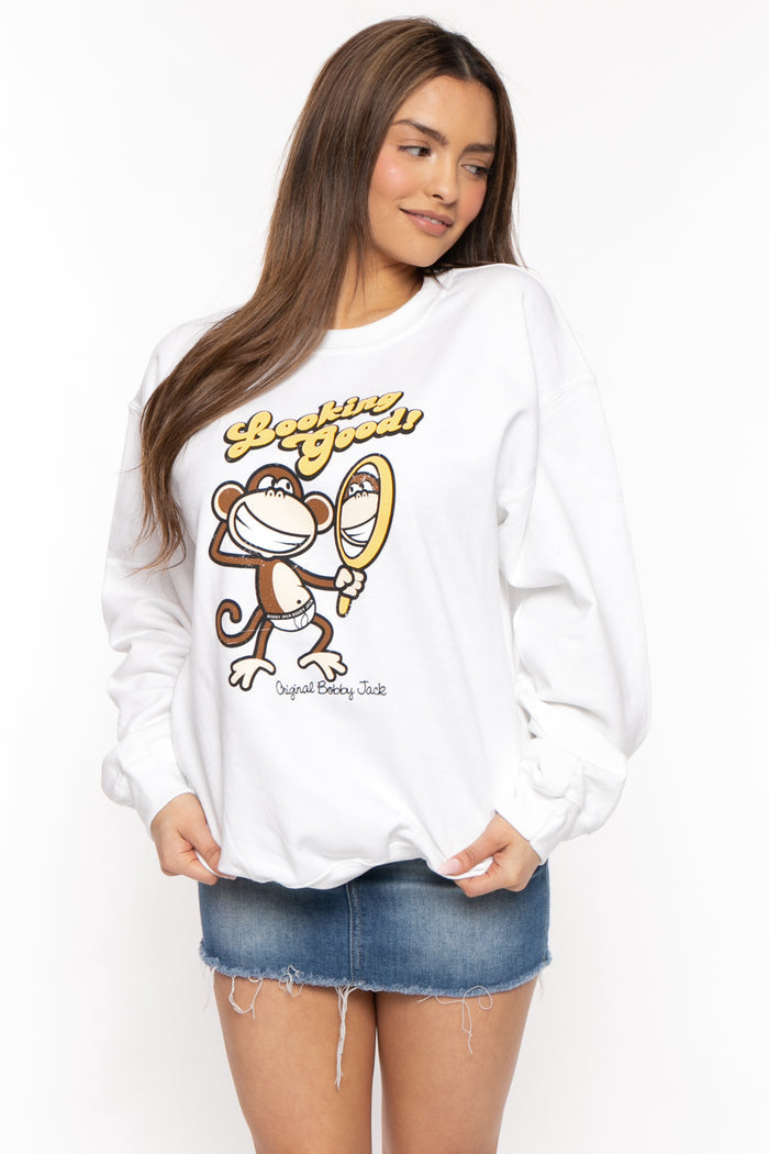Looking Good - Bobby Jack Crew Sweatshirt - White