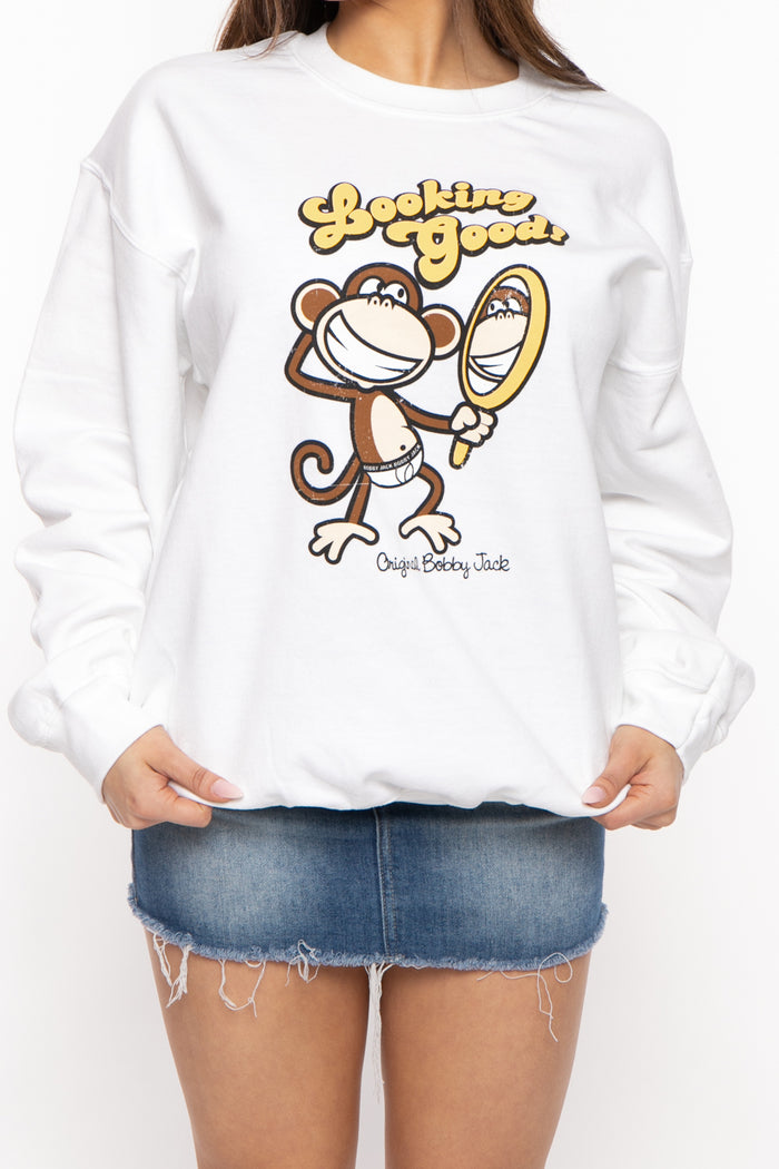 Looking Good - Bobby Jack Crew Sweatshirt - White