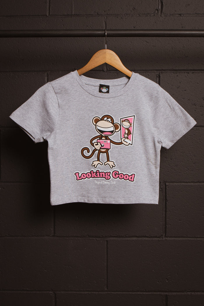 Looking Good- Bobby Jack Baby Tee - Heather Grey