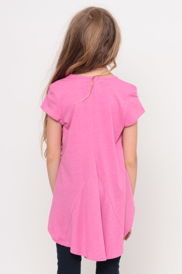 Love My Selfie | Hi-Low Ruffle Back Top - Pink