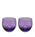 love potion #8 is a deep purple hand-blown drinking glass with a bubble pattern.
