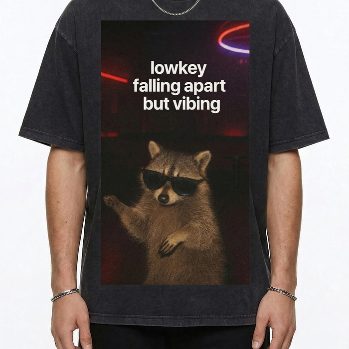 Lowkey Falling Apart Raccoon T-Shirt