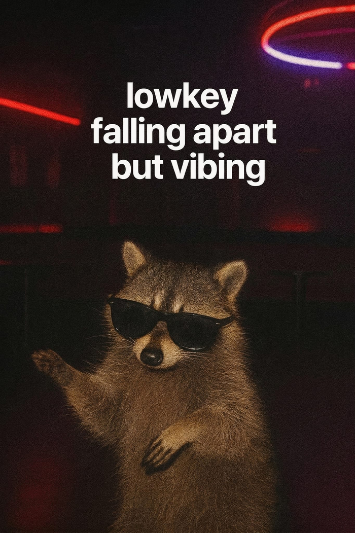 Lowkey Falling Apart Raccoon T-Shirt