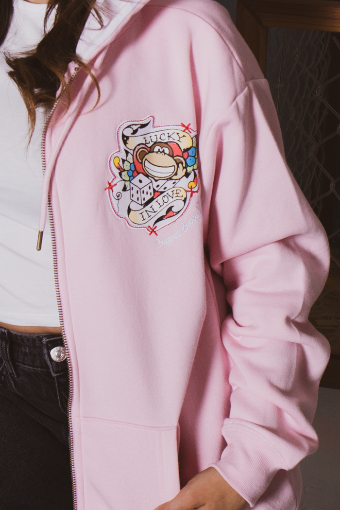 Lucky - Bobby Jack Oversized Premium Zip Hoodie - Pink