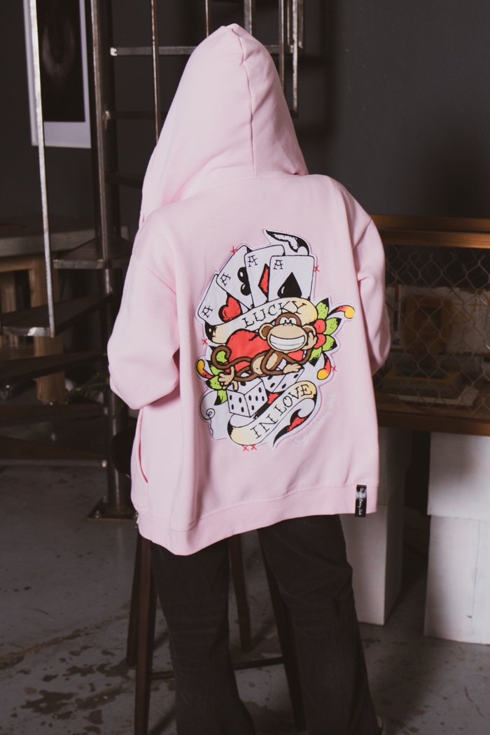 Lucky - Bobby Jack Oversized Premium Zip Hoodie - Pink