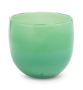 A handblown green tinted glass drinker made in the USA, capable of holding up to 12 oz. of liquid.