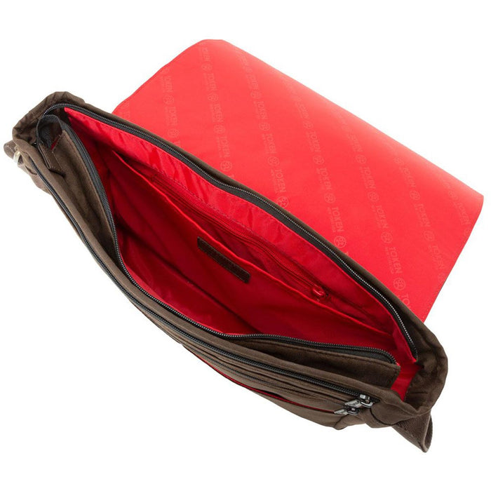 Manhattan Portage Waxed Nylon Sheridan Shoulder Bag (L) w/Back Zipper - Interior Empty