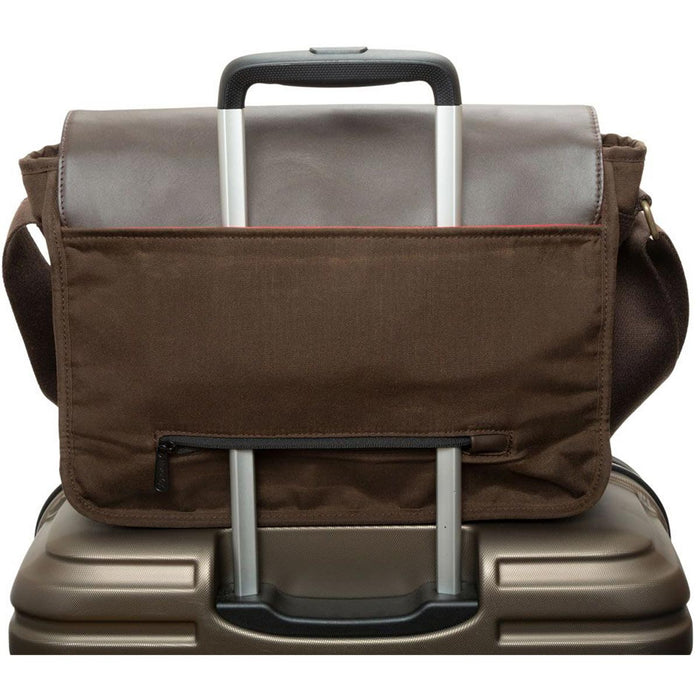 Manhattan Portage Waxed Nylon Sheridan Shoulder Bag (L) w/Back Zipper - Over Handle Strap