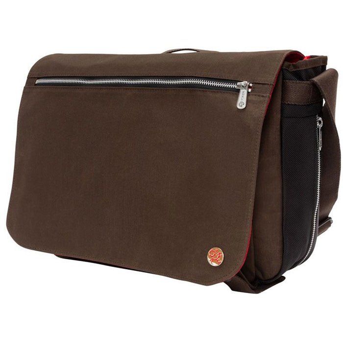 Manhattan Portage Waxed Nylon Whitehall Laptop Bag - Frontside Brown
