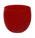 opaque red, hand-blown drinking glass