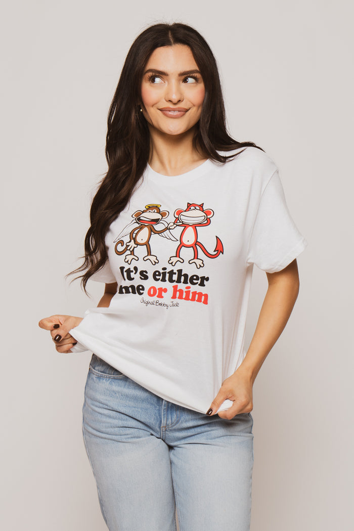 Me Or Him - Bobby Jack Unisex T-Shirt - White
