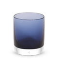 midnight rocker dark blue hand-blown lowball drinking glass.
