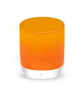 mimosa rocker, tangerine orange hand-blown lowball glass.