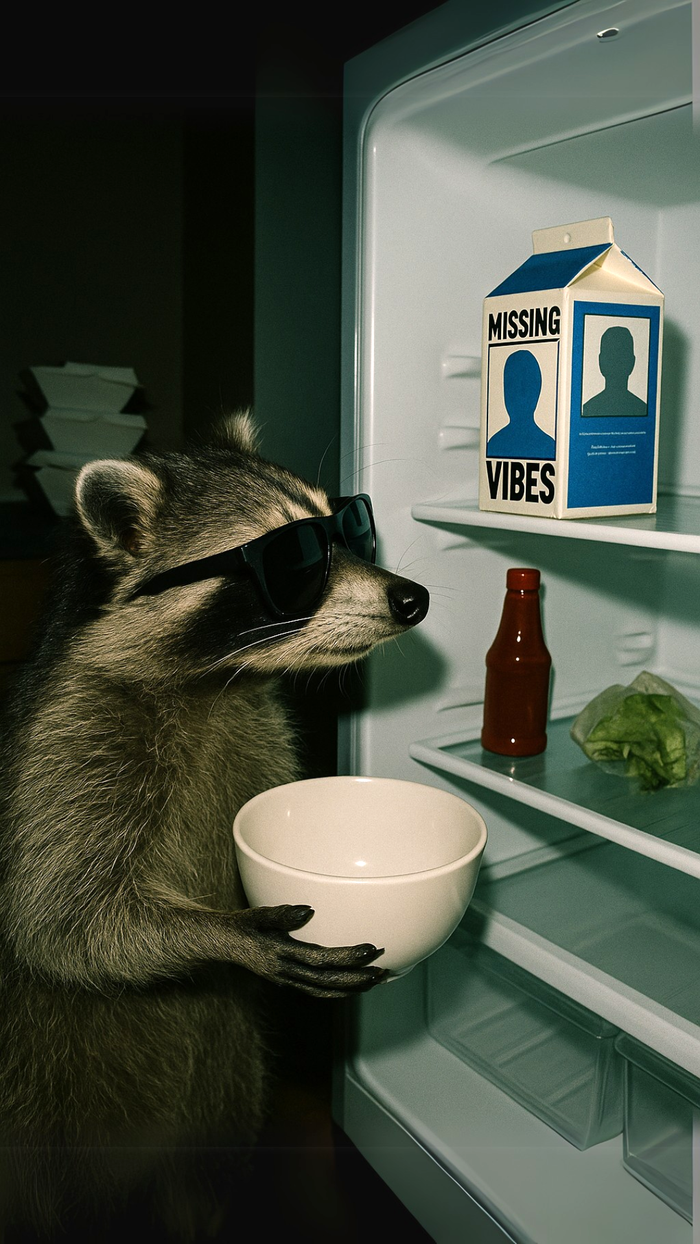 Missing Vibes Raccoon T-Shirt