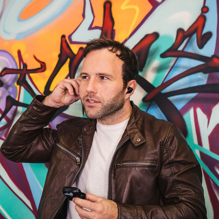 Mojo 300 worn by man in leather jacket