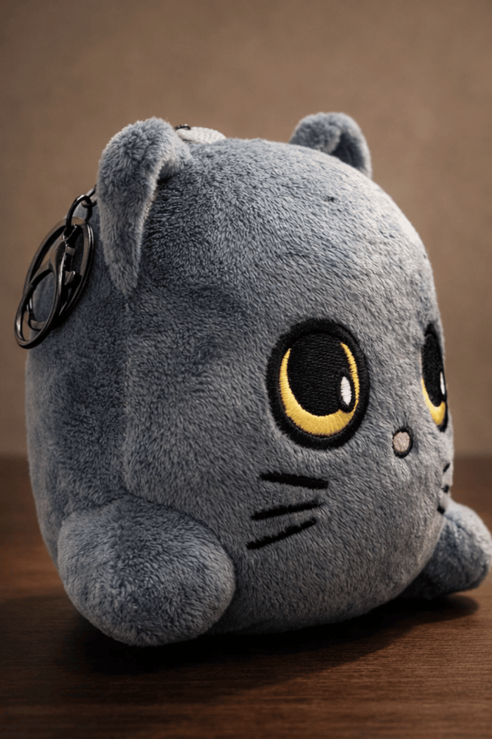 Motleyville Puffy Plush Charm Keychain - Cocoa