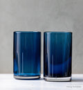 navy tumblers hand-blown drinking glass