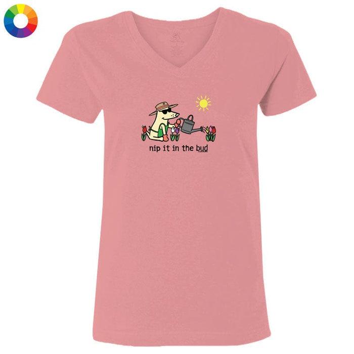 Nip It In The Bud - Ladies T-Shirt V-Neck