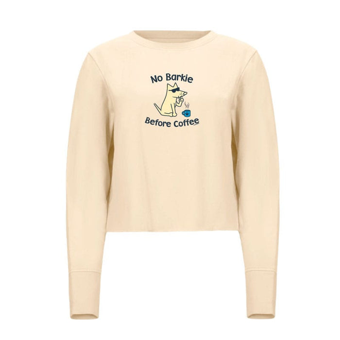 No Barkie Before Coffee Cropped Crewneck Sweatshirt