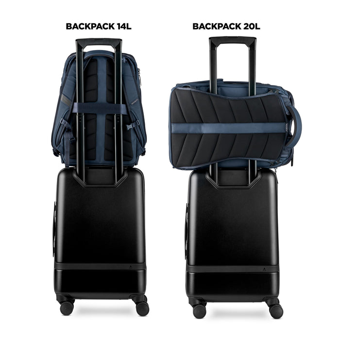 NOMATIC Backpack - over the handle hands free carrying passthrough