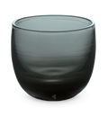 old fashioned drinker, transparent deep green hand-blown drinking glass