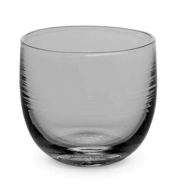 old smokey, translucent smoke grey, hand-blown drinking glass