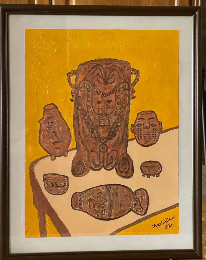 Original Acrylic Painting on Paper Artwork "Vasijas" or “Vessels"
