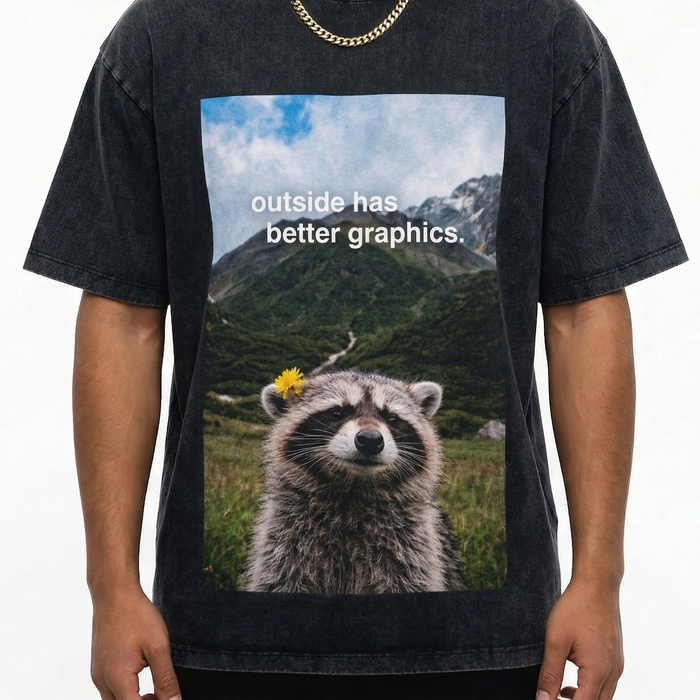 Outside Has Better Graphics Raccoon T-Shirt