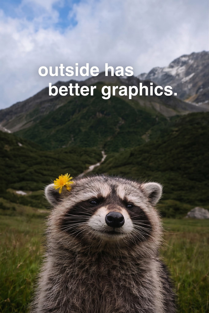 Outside Has Better Graphics Raccoon T-Shirt
