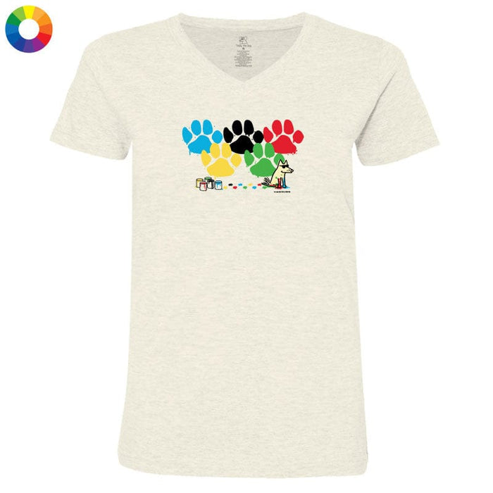 Painted Paws - Ladies T-Shirt V-Neck